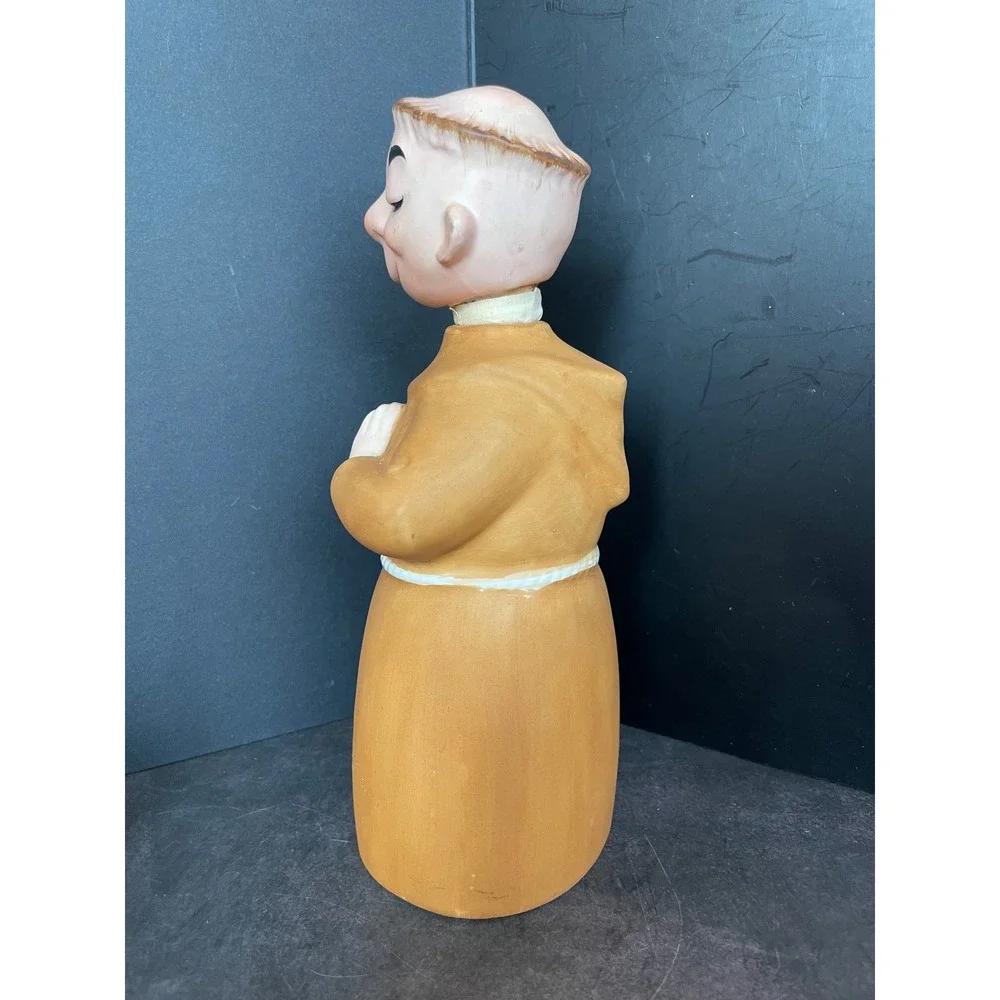 Lefton‎ Vintage Praying Monk Decanter Set 6pc Tan Excellent Mid Century Friar